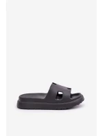 Piankowe Klapki Z Wycięciami Czarne Neladith