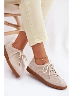 Dámské kožené semišové tenisky nízké béžové Perinae