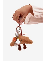 Přívěsek na klíče na kabelku Rohlík Raketa Létka Hamburger Béžový