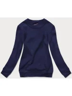 Tmavomodrá dámska tepláková mikina so sťahovacími lemami (W01-66)