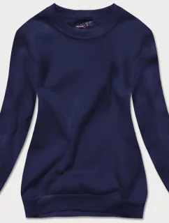 Tmavomodrá dámska tepláková mikina so sťahovacími lemami (W01-66)