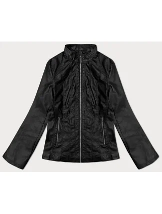 Čierna klasická plus size bunda z ekokože J Style (11Z8133) Čierna klasická plus size bunda z ekokože J Style (11Z8133)