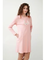 Vamp - Ružová bavlnená nočná košeľa 21426 - Vamp