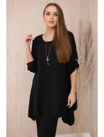 Súprava blúzka + nohavice s príveskom čierna