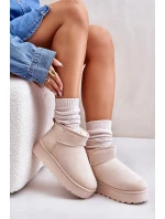 Śniegowce Damskie Na Platformie Ocieplane Futerkiem Jasnobeżowe Xamella Śniegowce Damskie Na Platformie Ocieplane Futerkiem Jasnobeżowe Xamella