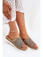 Klapki Damskie Na Koturnie Panterka Norozi