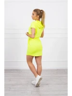 Šaty s kapucňou žlté neónové