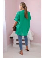 Bavlnené tričko s krátkym rukávom zelené Bavlnené tričko s krátkym rukávom zelené