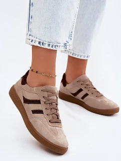 Dámske kožené semišové tenisky Zazoo N1176S2 Dark Beige