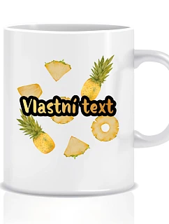 Personalizovaný klasický biely keramický hrnček s objemom 300 ml s letným ovocím
