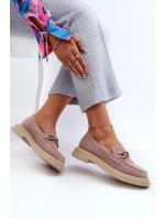 Dámske semišové mokasíny na podpätku so zdobením D&A Dirty Pink Dámske semišové mokasíny na podpätku so zdobením D&A Dirty Pink