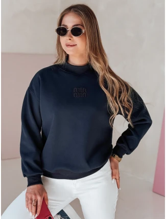 Dámska nadrozmerná mikina s nášivkou LOVASON navy blue FashionStreet BY1416 Dámska nadrozmerná mikina s nášivkou LOVASON navy blue FashionStreet BY1416