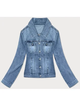 Jednoduchá svetlomodrá dámska džínsová bunda (DL2245L) Jednoduchá svetlomodrá dámska džínsová bunda (DL2245L)