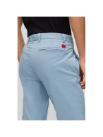Pánske nohavice Hugo Boss slim fit z elastického bavlneného gabardénu modrej farby (50468314-451)