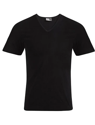Promodoro 3082 Pánske tričko „Slim Fit“ s výstrihom do V 40.3082 čierne