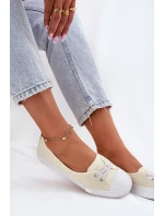 Tenisówki Trampki Damskie Z Haftem Lee Cooper LCW-25-31-3445L Beżowe