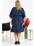 Dámske šaty plus size Rolanda tmavo modrá - Karko