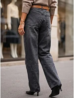 Dámske baggy džínsy s opaskom, čierne, FashionStreet UY3117
