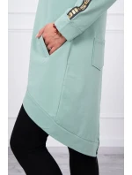 Mikina so zipsom na chrbte tmavo mätová Mikina so zipsom na chrbte tmavo mätová