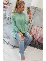 Mikina s potlačou kolesa tmavo mätová Mikina s potlačou kolesa tmavo mätová