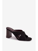 Dámské sandály na podpatku Černé Denessa