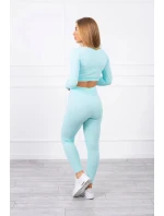 Pruhovaný top set 9353 mint - Kesi