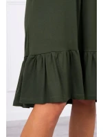 Šaty s tenkým pásikom khaki
