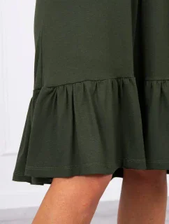 Šaty s tenkým pásikom khaki