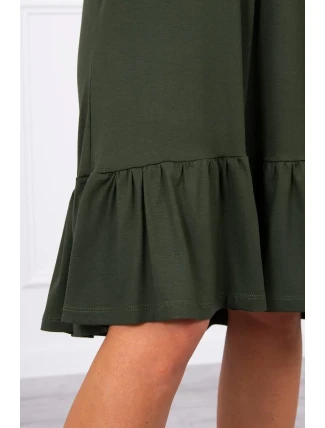 Šaty s tenkým pásikom khaki