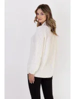 Dámsky sveter bez gombíkov SWE120 krémový - MKM