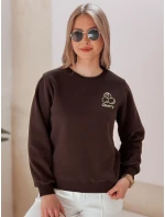 Dámska nadrozmerná mikina s výšivkou CHERSOFT hnedá FashionStreet BY1401 Dámska nadrozmerná mikina s výšivkou CHERSOFT hnedá FashionStreet BY1401