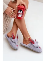 Świąteczne Kapcie Z Motywem Renifera Szare Sylaia