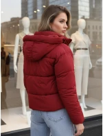 Dámska krátka zimná prešívaná bunda bordová FashionStreet TY5407