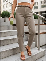 Dámske džínsové nohavice mom fit s opaskom sivo-béžové FashionStreet UY2982