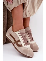 Dámske semišové nízke tenisky Dark Beige Zazoo N1068 Dámske semišové nízke tenisky Dark Beige Zazoo N1068