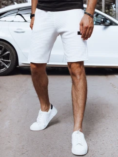 FashionStreet pánske biele teplákové šortky SX2384