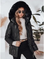 Dámska zimná bunda LUMORE prešívaná s kapucňou čierna FashionStreet TY5016
