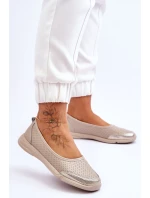 Dámske kožené ažurové baleríny Beige Lucy Dámske kožené ažurové baleríny Beige Lucy