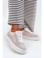 Sneakersy Damskie Na Platformie Szare Tellnira