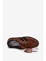 Kožené semišové dámské tenisky hnědé Ismina