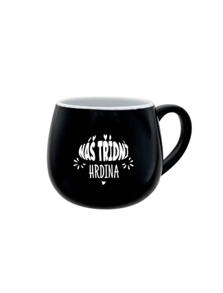 NÁŠ TŘÍDNÍ HRDINA - černý keramický hrníček 300 ml