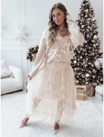 RIBBLOOM dámsky sveter s mašľami tmavobéžový FashionStreet MY2359 RIBBLOOM dámsky sveter s mašľami tmavobéžový FashionStreet MY2359
