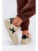 Niskie Buty Sportowe Damskie Złote Zelevelis