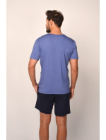 Pánske pyžamo Dallas s krátkym rukávom a krátkymi nohavicami - modré/navy blue
