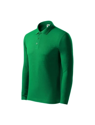 Pánske polo tričko Malfini Pique Polo LS M MLI-22116 trávovo zelené polo tričko