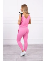 Nohavice/oblek s nápisom selfie svetlo ružový