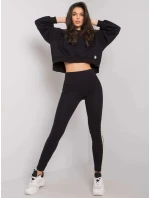 Dámske legíny RV LG 7324.63 Black with gold - Rue paris