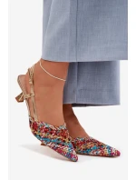 Dámské Plecione Sandály na podpatku vícebarevné Selinae