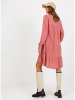 Šaty D73761M30361A tmavo ružové