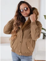 Dámska zimná bunda VESSADA krátka s kožušinou svetlohnedá FashionStreet TY5061 Dámska zimná bunda VESSADA krátka s kožušinou svetlohnedá FashionStreet TY5061